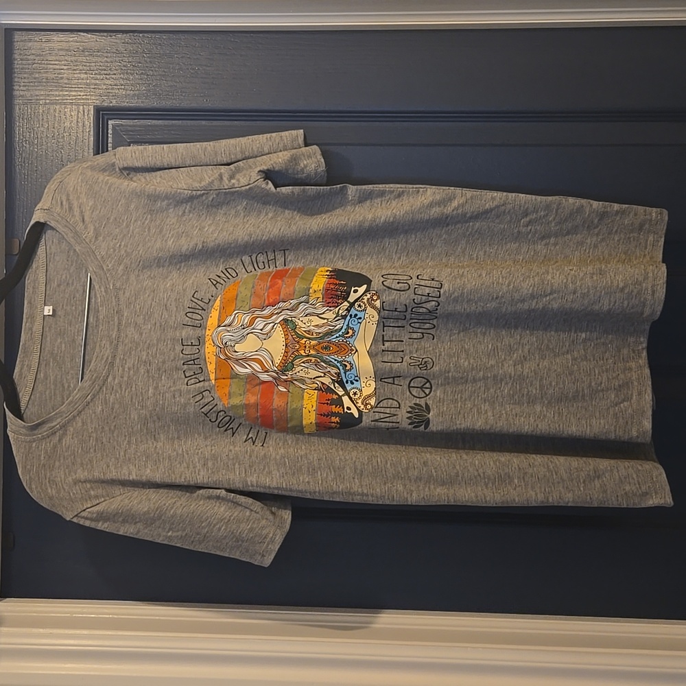 M T-shirt I'm mostly peace, love and light and a little go f yourself